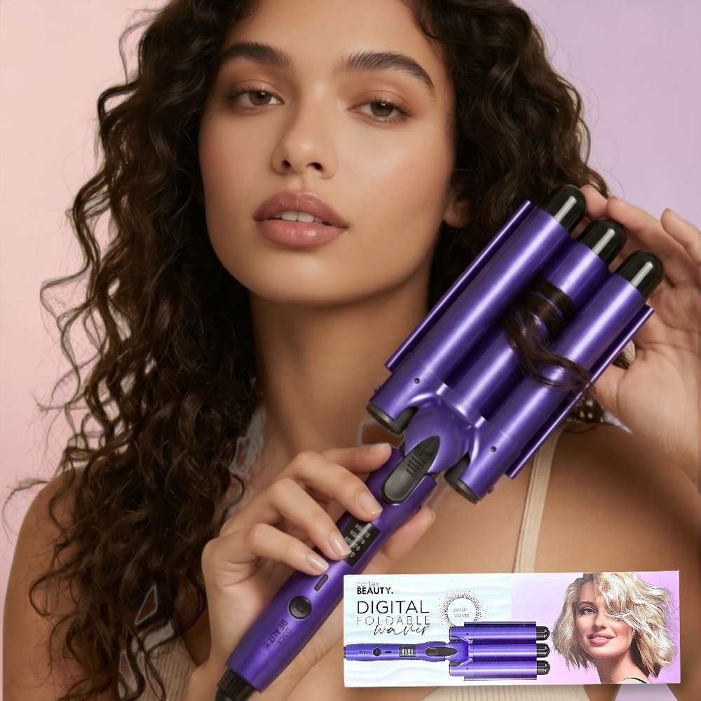 Cortex Beauty Digital Foldable Triple Barrel Waver 1”